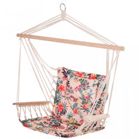 Outsunny Hamac Chaise Portable Suspendu Corde De Coton Balancoire Chaise Siege De Lit De Couchage Av