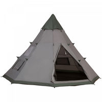 Outsunny Tente Tipi 6 Pers, Tente De Camping Avec Sac De Transport, Gris