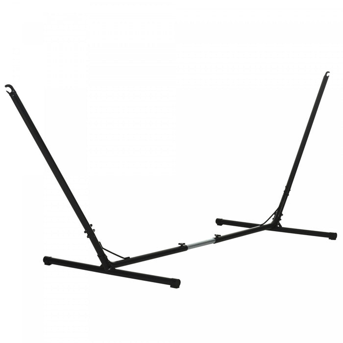 Support De Hamac Reglable Outsunny De 12 Pieds Avec Cadre En Acier, Ajustement Universel, Pique-nique, Camp De Jour, Balancoire, Support En Metal Jusqu'a 330 Lb De Capacite, Noir