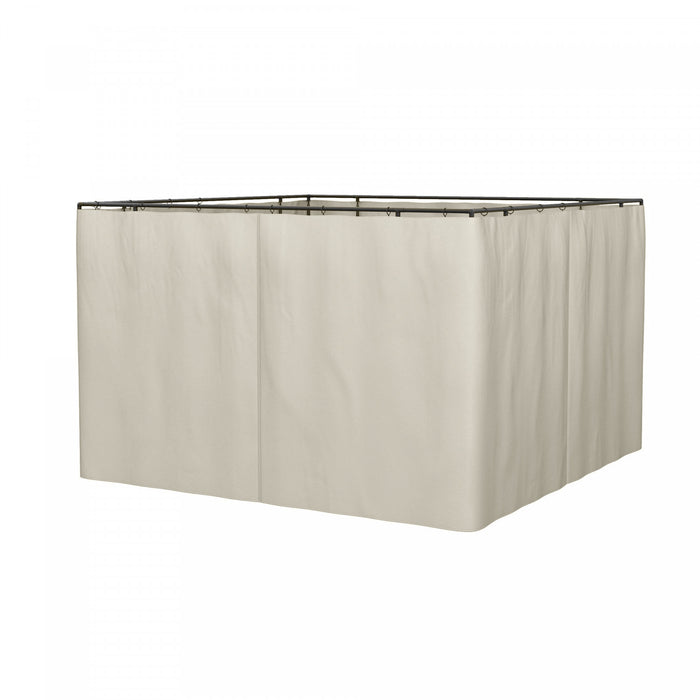 Outsunny Ensemble De Parois Laterales De Rechange Universelles Pour Tonnelle De 4 Panneaux Pour La Plupart Des Accessoires De Rideaux D'abri D'exterieur De 10' X 12' Beige