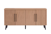 Buffet Jodie mi-siecle moderne a cannelures de 165 cm en erable