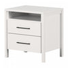 Gravity Table De Chevet 2 Tiroirs - Blanc Solide