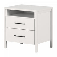  Gravity Table De Chevet 2 Tiroirs - Blanc Solide
