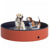 Pawhut D01-014rd Baignoire Pour Chien Pliable Pour Animal Domestique Piscine Pour Chiot Baignoire Fournitures Pour Animaux De Compagnie (Φ55.1\", Rouge)