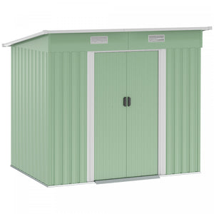 Outsunny Abri De Jardin Avec Portes Verrouillables, Vert Clair