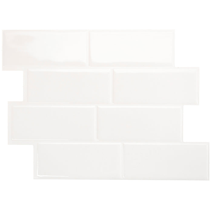 Dosseret Smart Tiles peler et coller 12 x 9, 4 feuilles - Metro Blanco