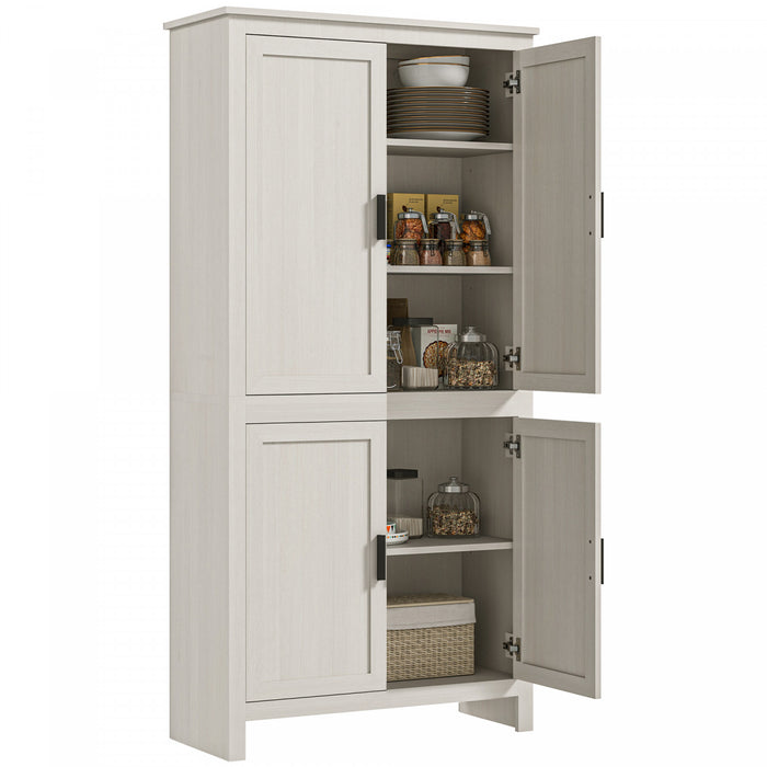 HOMCOM Garde-manger de cuisine a 4 portes de 64 po 3 etageres reglables