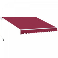 Outsunny Auvent Retractable Auvent De Terrasse Au Soleil Abri Rouge
