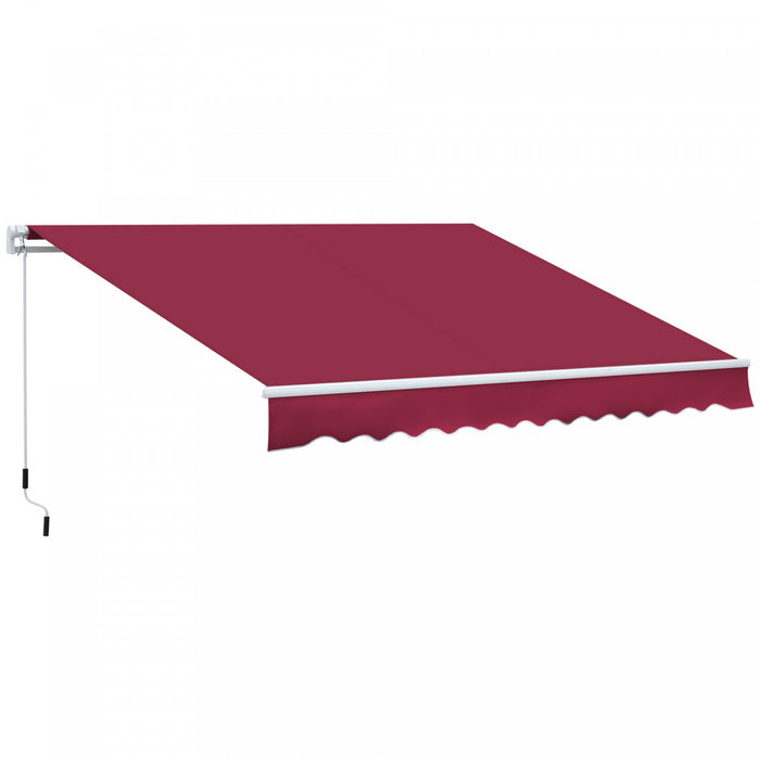 Outsunny Auvent Retractable Auvent De Terrasse Au Soleil Abri Rouge