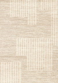  Tapis Florence Brown Cream a motif geometrique a lignes lineaires, 6'7