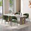 Ethan Ensemble de 4 chaises d’appoint modernes avec assise en velours cotele, pieds inclines et pieds reglables, vert
