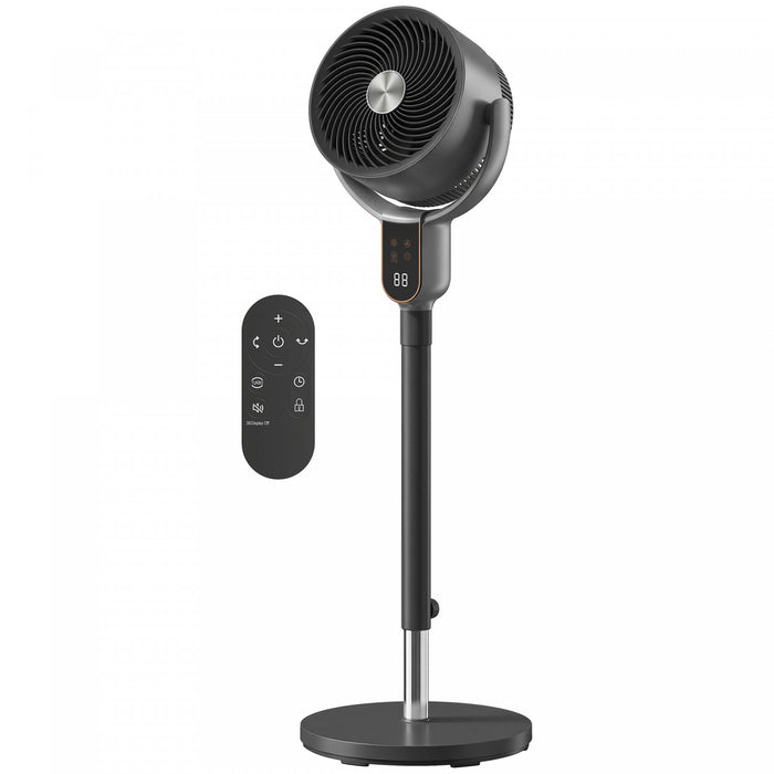 HOMCOM Ventilateur sur Pied 20 dB, Oscillation Automatique 70°+90°, 8 Vitesses