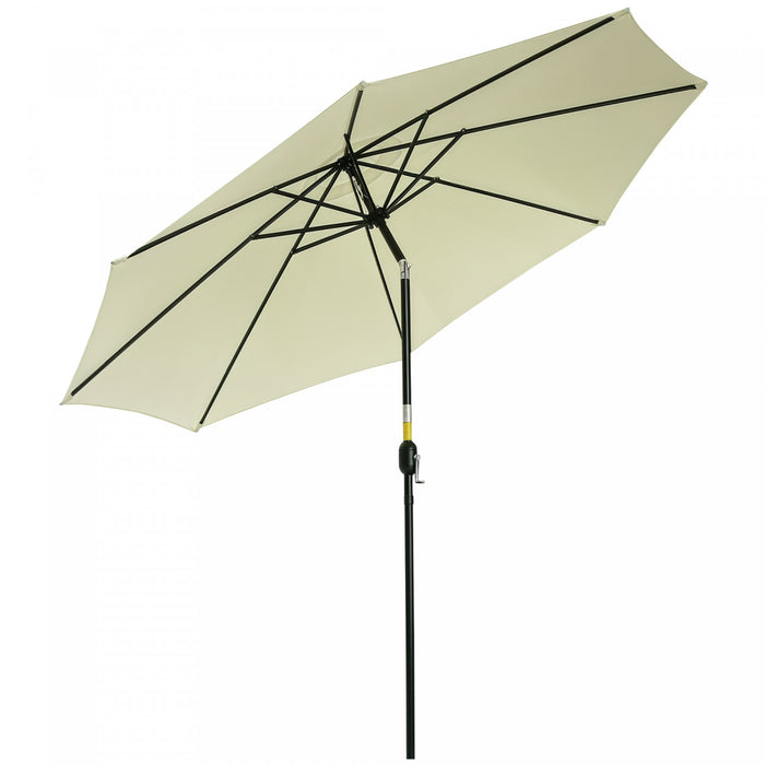 Outsunny Parasol De Terrasse Avec Manivelle De 10' X 8', Beige