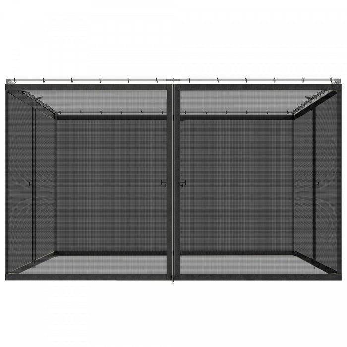 Outsunny Moustiquaire de Remplacement pour Gazebo 12' x 12', Noir