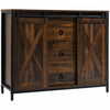 HOMCOM Buffet Industriel Cuisine avec Portes Coulissantes Grange