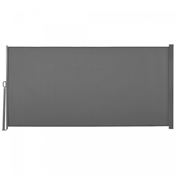 Outsunny 118\"x63\" Auvent Lateral Retractable Ecran D'intimite Pliable, Gris