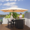 Costway Parasol cantilever 10'x13' pour terrasse, aluminium, rotation 360°, inclinable, beige