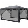 Outsunny Tonnelle Gris 4 Parois Moustiquaires 4 X 3 X 2,45 M