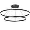 Lustre Circulo de Dainolite en acrylique blanc qui diffuse la lumière, avec fini noir mat et ampoule de 97 W