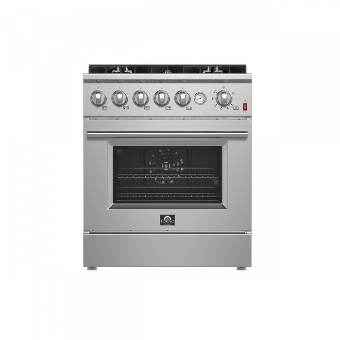 Cuisiniere a gaz Giovanni 30 pouces en acier inoxydable, 4,32 pi³ – FFSGS6274-30