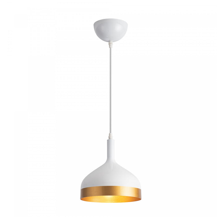 Luminaire suspendu de la collection Dash de 8 po - blanc et doré