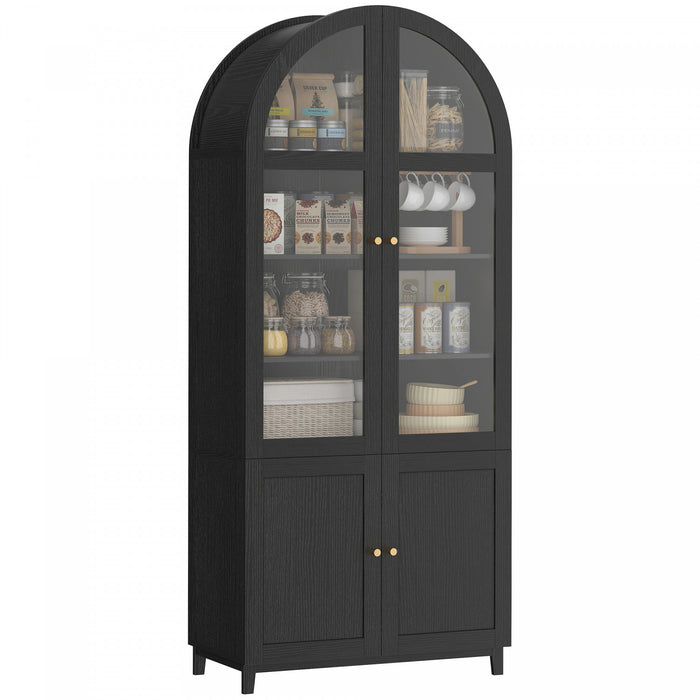 HOMCOM Buffet avec Arche, Meuble Haut de Rangement de Cuisine 71\", noir