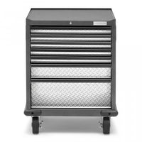 Armoire à outils modulaire de série Premier à 7 tiroirs de Gladiator - bande de roulement argentée