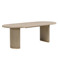 Madison Table a manger ovale en bois massif avec double pietement, bois clair naturel