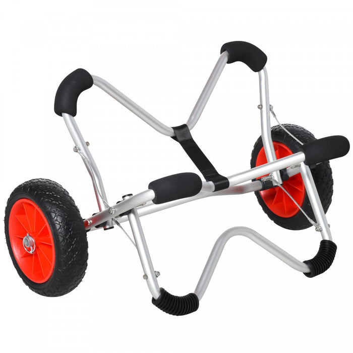 Soozier Kayak Cart Aluminium Boat Canoe Carrier Avec Pneus De Plage