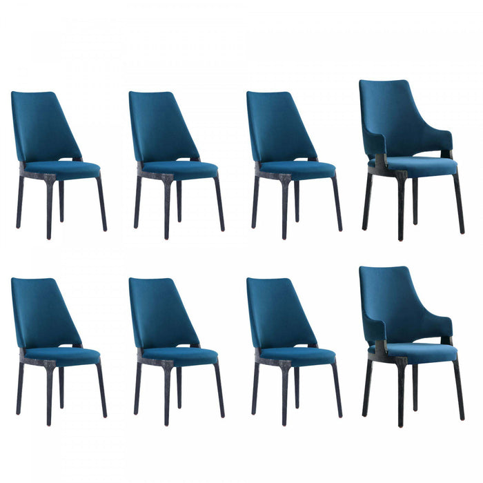 Ensemble de 8 chaises de salle a manger Kara Modern en bleu