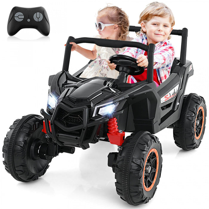 Costway 24v Kids Ride Sur Utv Avec 4 X 100w Puissant Moteur Telecommande Haute/basse Vitesse Noir