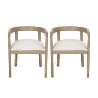 Ensemble De 2 Fauteuils De Salle À Manger Tina Avec Revêtement En Tissu, Dossier Ouvert - Beige