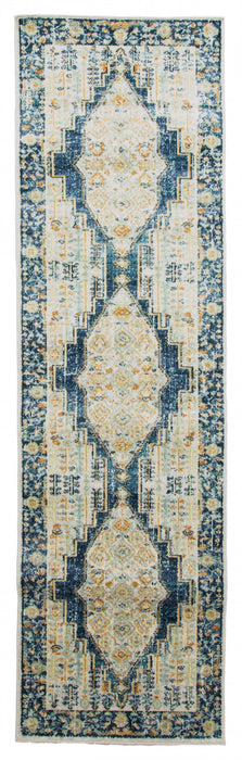 Tapis Traditionnel Kinsley 2'7\" x 8'0\" en Bleu