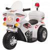 Aosom Moto Electrique Pour Enfants Avec Musique Et Boutons De Klaxon, Conception Stable A 3 Roues Et Espace De Rangement Arriere, Blanc