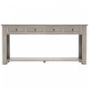 Table Console Gracie En Bois Massif Avec Tiroirs Et Etagere, Gris Patine