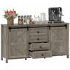 HOMCOM Buffet de ferme avec portes gris clair vieilli