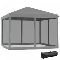 Outsunny 10 'x 10' Tente Gazebo Avec Paroi Laterale En Maille Amovible