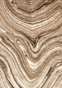 Carpette Forte brune et crème à motif de vagues apaisantes - 5 pi 3 po x 7 pi 5 po