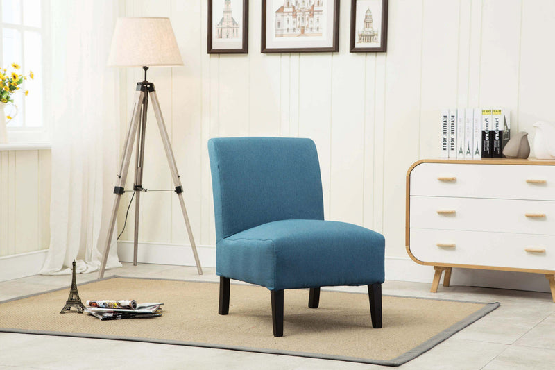 Fauteuil D'appoint Lolly En Tissu Bleu/pieds En Espresso