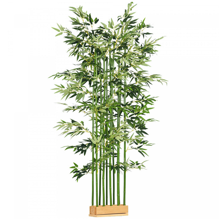 HOMCOM Bambou artificiel 5pi, plante decorative pour maison ou bureau