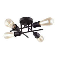 Plafonnier affleuré Nebraska de Dainolite avec fini espresso et 4 ampoules