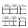Chaise de salle a manger Augusta moderne en metal et cuir vegetalien blanc - Lot de 6