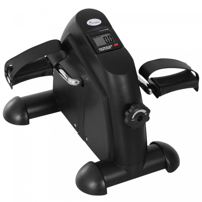 Soozier Mini Velo D'exercice Portable A Pedales Pour Velo D'interieur Avec Ecran Lcd, Noir