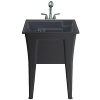 Armoire d’appoint Palary avec cuve pour la buanderie - noire