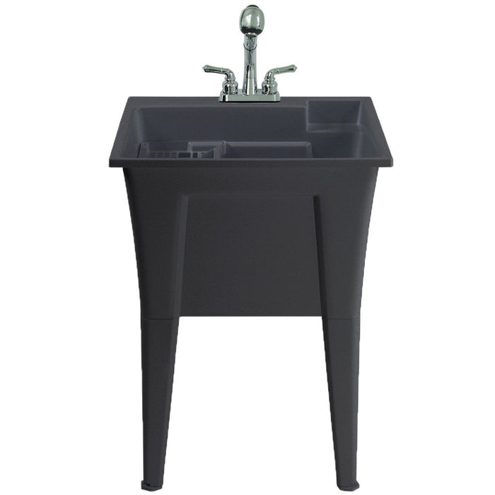 Armoire d’appoint Palary avec cuve pour la buanderie - noire