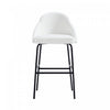 Tabouret de bar moderne en metal Gracie, rembourre, blanc et noir