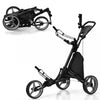 Chariot De Golf Pliable A 3 Roues, 4 Positions De Hauteur Reglables, Chariot De Golf Leger, Chariot De Golf En Aluminium Avec Porte-ombrelle Reglable, Sac Etanche, Glaciere Integree, Frein A Pied, Ouverture Et Fermeture Rapides.