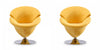 Fauteuil lounge pivotant moderne en velours Tulip jaune - Lot de 2