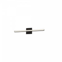 Lumière de coiffeuse Arandel de Dainolite en acrylique blanc qui diffuse la lumière, avec fini noir mat et ampoule à DEL de 18 W