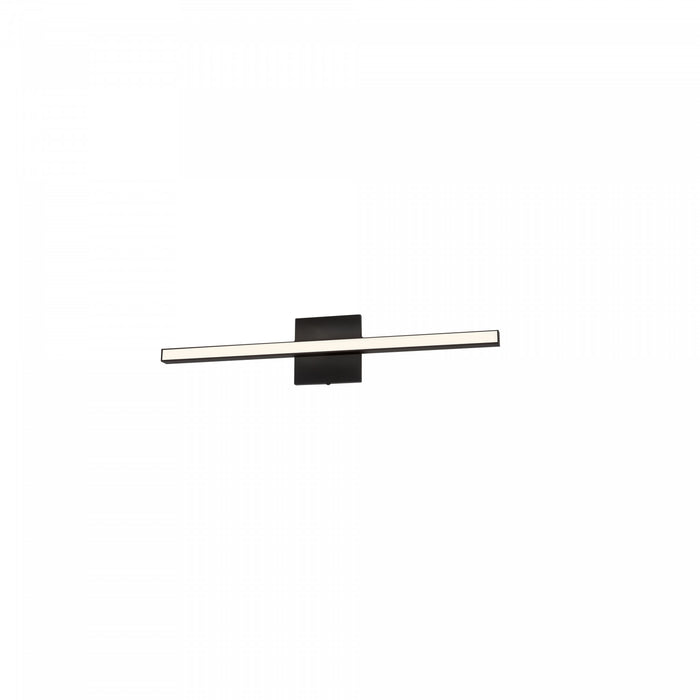 Lumière de coiffeuse Arandel de Dainolite en acrylique blanc qui diffuse la lumière, avec fini noir mat et ampoule à DEL de 18 W